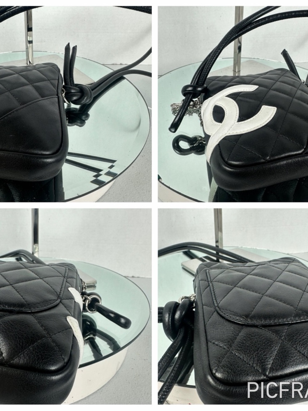 Chanel Cambon Mini Crossbody Bag Black Lambskin Quilted CC Logo Camera Bag - Picture 6 of 10